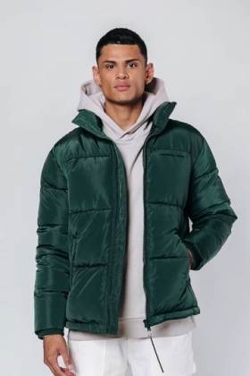 Donker groenen heren jas Colourful-Rebel - Finch puffer jacket